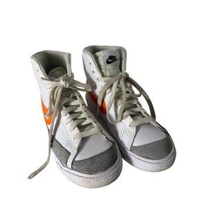 Nike Blazer Mid 77 Vintage Shoes Orange Swoosh 4y